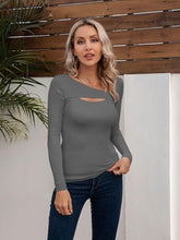 Load image into Gallery viewer, Asymmetrical Neck Long Sleeve T-Shirt
