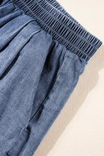 Load image into Gallery viewer, Round Neck Short Sleeve Top and Shorts Denim Set
