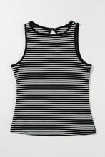 Load image into Gallery viewer, Cutout Striped Round Neck Tank
