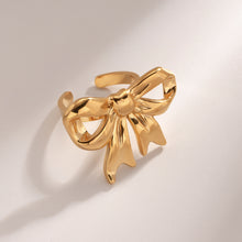 Load image into Gallery viewer, 18K Gold-Plated Stainless Steel Bow Ring
