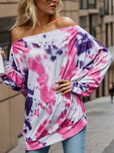 Load image into Gallery viewer, Tie-Dye Off-Shoulder Long Sleeve Blouse
