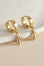 Load image into Gallery viewer, Bee Drop Huggie Earrings
