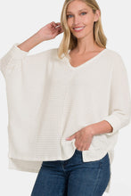 Load image into Gallery viewer, Zenana Full Size Round Neck High-Low Slit Knit Top
