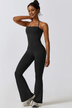 Load image into Gallery viewer, Halter Neck Flare Sport Jumpsuit
