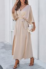Load image into Gallery viewer, Slit Tied V-Neck Three-Quarter Sleeve Dress
