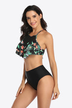 Load image into Gallery viewer, Tropical Print Ruffled Two-Piece Swimsuit
