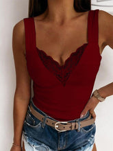 Load image into Gallery viewer, Full Size Lace Detail Sweetheart Neck Tank
