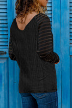 Load image into Gallery viewer, Swiss Dot V-Neck Long Sleeve T-Shirt
