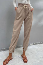 Load image into Gallery viewer, Drawstring Paperbag Waist Button Detail Pants
