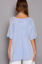 Load image into Gallery viewer, POL Short Sleeve Lace Crochet Panel Top
