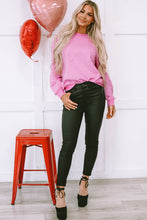 Load image into Gallery viewer, Pearl Round Neck Dropped Shoulder Sweatshirt
