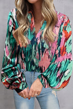 Load image into Gallery viewer, Printed V-Neck Long Sleeve Blouse
