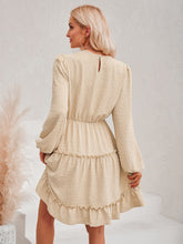 Load image into Gallery viewer, Swiss Dot Lace Trim Balloon Sleeve Dress
