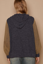 Load image into Gallery viewer, POL Contrast Square Patch Pattern Hooded Zipper Jacket
