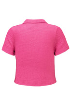 Load image into Gallery viewer, Ruched Button Up Short Sleeve Shirt

