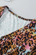 Load image into Gallery viewer, Leopard V-Neck Half Sleeve Blouse
