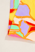 Load image into Gallery viewer, Contrast Print Round Neck Long Sleeve Blouse
