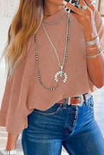 Load image into Gallery viewer, Ribbed Boat Neck Batwing Sleeve T-Shirt
