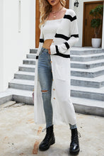 Load image into Gallery viewer, Pocketed Striped Button Up Cardigan
