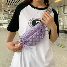 Load image into Gallery viewer, Checkered Adjustable Strap Nylon Crossbody Bag
