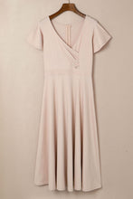 Load image into Gallery viewer, Flutter Sleeve Surplice Midi Dress
