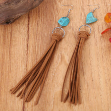 Load image into Gallery viewer, Turquoise Fringe Detail Earrings
