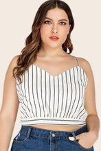 Load image into Gallery viewer, Plus Size Striped Tie-Back Cropped Cami
