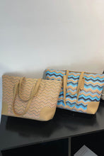 Load image into Gallery viewer, Chevron Straw Tote Bag
