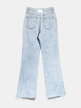 Load image into Gallery viewer, Contrast Button Fly Slit Frayed Hem Jeans
