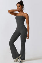 Load image into Gallery viewer, Halter Neck Flare Sport Jumpsuit
