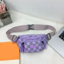 Load image into Gallery viewer, Checkered Adjustable Strap Nylon Crossbody Bag

