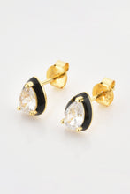 Load image into Gallery viewer, 925 Sterling Silver Zircon Teardrop Stud Earrings
