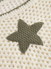 Load image into Gallery viewer, Openwork Star Round Neck Long Sleeve Knit Cover Up
