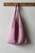 Load image into Gallery viewer, Zenana Crochet Mesh Half Pointelle Knit Tote Bag
