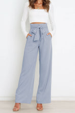 Load image into Gallery viewer, Tie Front Paperbag Wide Leg Pants
