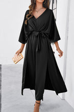 Load image into Gallery viewer, Slit Tied V-Neck Three-Quarter Sleeve Dress
