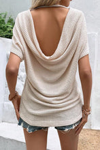 Load image into Gallery viewer, Backless Round Neck Short Sleeve T-Shirt
