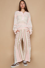 Load image into Gallery viewer, POL Drawstring Plaid Print Lace Straight Pants
