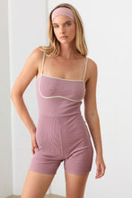Load image into Gallery viewer, Le Lis Contrast Trim Ribbed Knit Bodycon Romper
