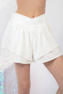 VERY J V-Shaped High Waist Layered Active Shorts