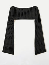 Load image into Gallery viewer, Openwork Boat Neck Long Sleeve Knit Cover Up
