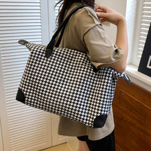 Load image into Gallery viewer, Houndstooth Canvas Travel Bag
