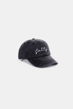 Load image into Gallery viewer, Zenana SALTY Embroidered Vintage Washed Baseball Cap
