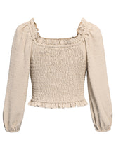 Load image into Gallery viewer, Swiss Dot Smocked Frill Trim Blouse
