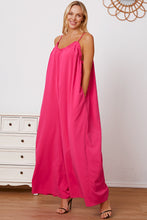 Load image into Gallery viewer, Double Take Full Size Ruffle Trim Tie Back Cami Jumpsuit with Pockets
