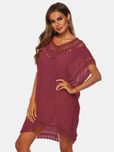 Load image into Gallery viewer, Cutout V-Neck Short Sleeve Cover-Up
