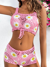 Load image into Gallery viewer, Flower Cutout Wide Strap Two-Piece Cover Up
