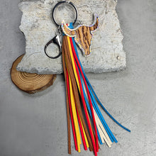Load image into Gallery viewer, Rhinestone Bull Keychain with Tassel
