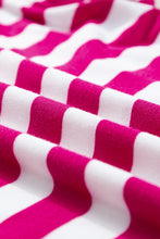 Load image into Gallery viewer, Ruffled Striped Round Neck Cap Sleeve Blouse
