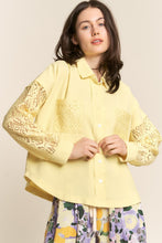 Load image into Gallery viewer, J.NNA Button Down Lace Long Sleeve Waffle Shirt
